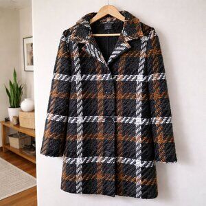 MICHAEL TYLER | Brown, Cream & Grey Plaid Jacket - Women's  Medium